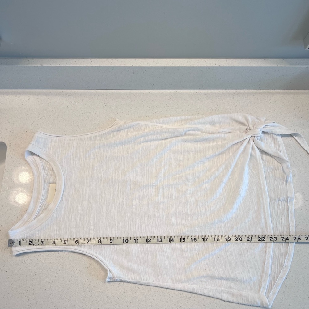 Anthropologie Maeve White Sleeveless Tank Top Side Tie XS - Picture 11 of 11